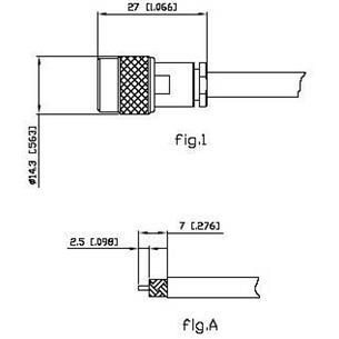 Conector TNC hembra aereo pin invertido RG58 Alfar