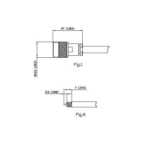 Conector TNC hembra aereo pin invertido RG58 Alfar