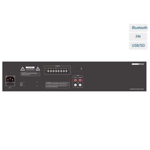 Amplificador/mezclador 360W@8/16Ohm @L70/100V MP3USB/Bluetooth/FM/SD AMU 3604 BT