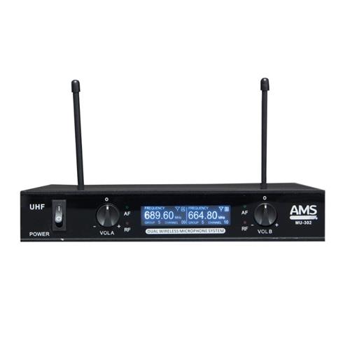 Sistema inalámbrico UHF de 2 canales 2 x micro de petaca MU 302 + ML 102