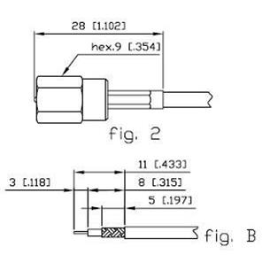 Conector FME macho RG174 Alfar