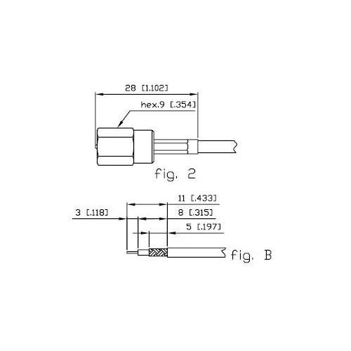 Conector FME macho RG174 Alfar