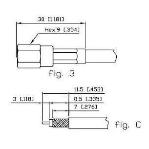Conector FME macho RG58 crimp Alfar