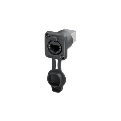 Base conector RJ45 formato "D" NE8FDPS-TOP color negro
