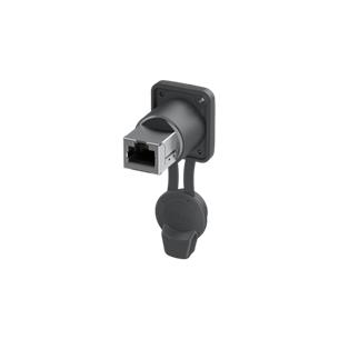 Base conector RJ45 formato "D" NE8FDPS-TOP color negro 2