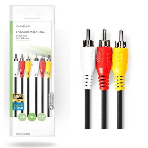 Cable Audio/Video 3Rca 3m Nedis Cable Audio/Video 3Rca 3m Nedis