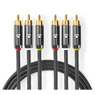 Cable Audio/Video 3RCA-PRO 2m Nedis