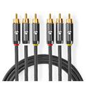 Cable Audio/Video 3RCA-PRO 2m Nedis