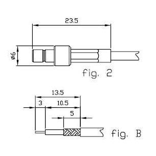 Adaptador BNC macho a SMA macho