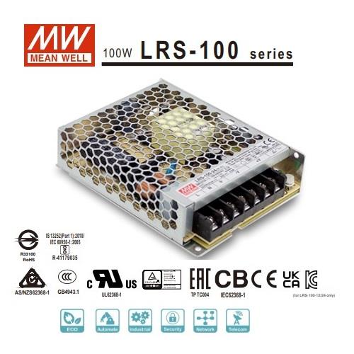 Mean Well. Fuente 24V 4.5A 108W serie LRS