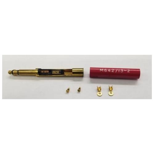 Conector Jack Bantam macho aereo estereo rojo