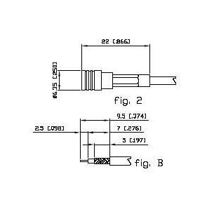 Conector SMB pin hembra crimp RG174 Alfar