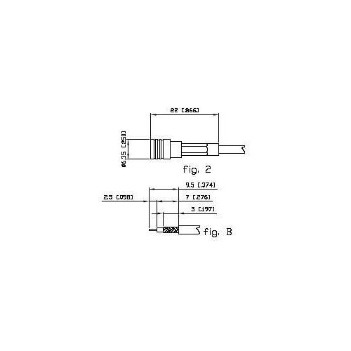 Conector SMB pin hembra crimp RG174 Alfar