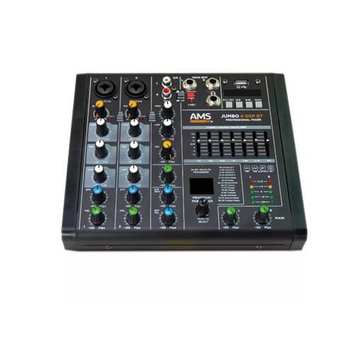 Mezclador de audio. 2 Ch mono+1 St. Reproductor USB/Bluetooth. JUMBO 4 DSP BT