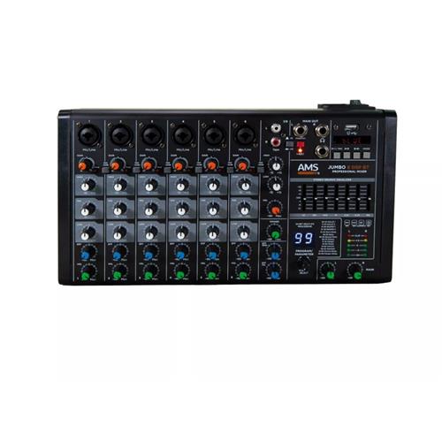 Mezclador de audio. 6 Ch mono+1 St. Reproductor USB/Bluetooth. JUMBO 8 DSP BT