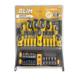 Juego 39 Piezas destornilladores,puntas y vasos BLIM