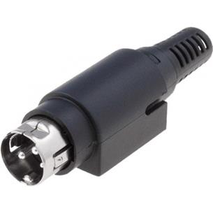 Conector Mini-Din macho aereo 3 pines, Pin grueso