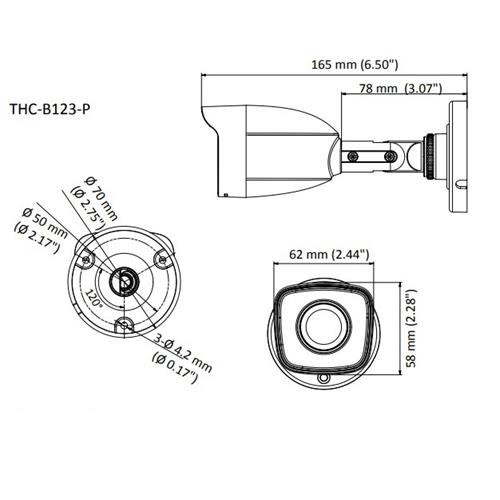 Camara Bullet 1080p IP66 AHD/CVI/CVBS 2mp Hilook