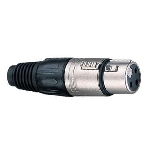 Conector XLR 3 contactos. Hembra aéreo. Cromado MCA 001 MKII