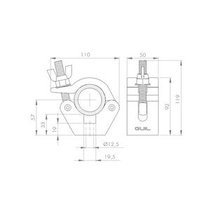 Abrazadera con adaptador cónico truss. Tubos de Ø 45-52 mm. WLL: 300 kg ABZ-13 2