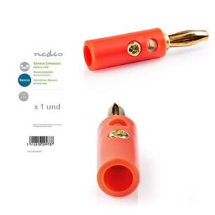 Banana 4mm con tornillo Roja Ch.Oro