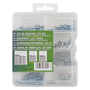 Juego de tornilleria 330 pcs tornillo tuerca y arandela