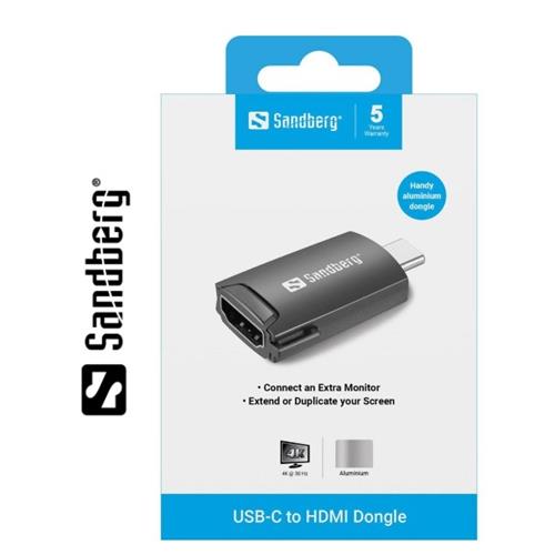 Adaptador Dongle USB-C a Hdmi 4K-30Hz Sandberg