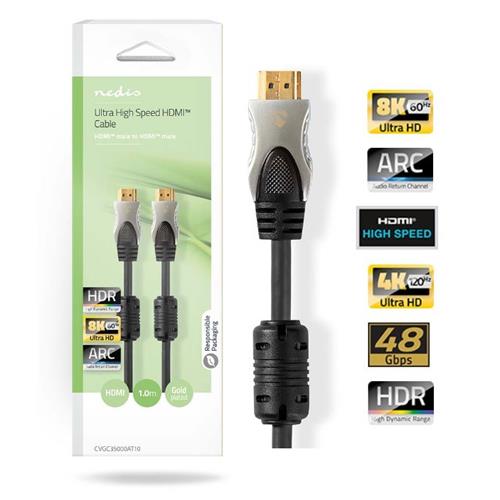 Cable HDMI UHD 8K60hz 48Ghz 1mts Nedis