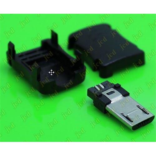 Conector micro USB-5P macho aereo soldar