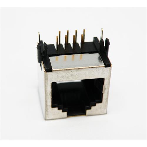 Base RJ45 STP 50U" (8P8C) para circuito impreso acodada