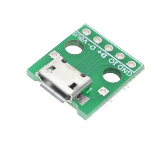 Conector USB Micro-B 5 pines SMD en PCB