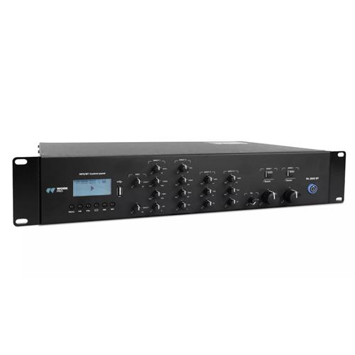 Amplificador con mezclador/reproductor 2x250W@4Ohm, L70/100V. 2 zonas PA 2502 BT