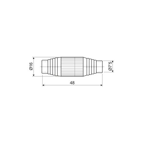 Empalme cable antena coaxial metálico