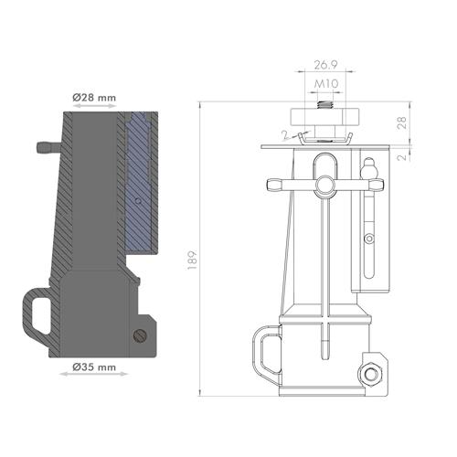 Adaptador multiusos con terminal de Ø28 mm ADT-28/35A