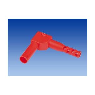 Banana 4mm de seguridad acodada roja