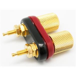 Conexion de altavoz 2 contactos dorados tipo banana 4mm