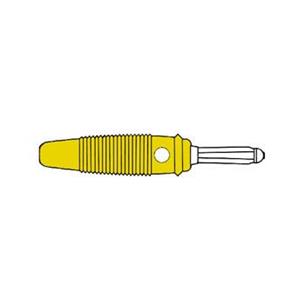 Banana 4mm con muelle conexion a tornillo amarilla