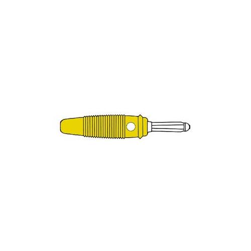 Banana 4mm con muelle conexion a tornillo amarilla