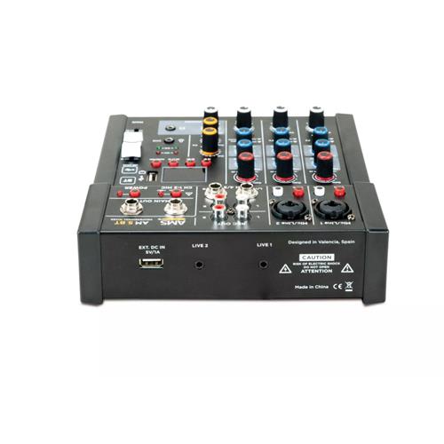 Mezclador de audio con 2x entradas MIC/LINE, 1 estéreo + 1 entrada MIC AM 5 BT Mezclador de audio con 2x entradas MIC/LINE, 1 estéreo + 1 entrada MIC AM 5 BT
