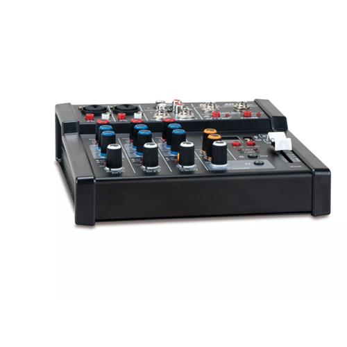 Mezclador de audio con 2x entradas MIC/LINE, 1 estéreo + 1 entrada MIC AM 5 BT