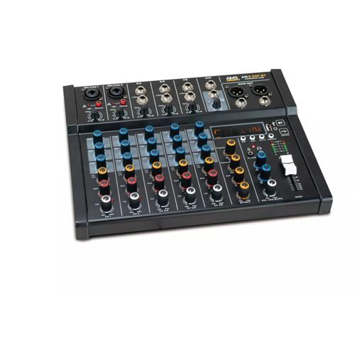 Mezclador de audio. 2 canales mono+3 ST. Reproductor USB/Bluetooth AM 8 DSP BT