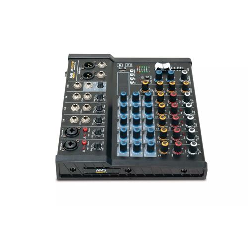 Mezclador de audio. 2 canales mono+3 ST. Reproductor USB/Bluetooth AM 8 DSP BT