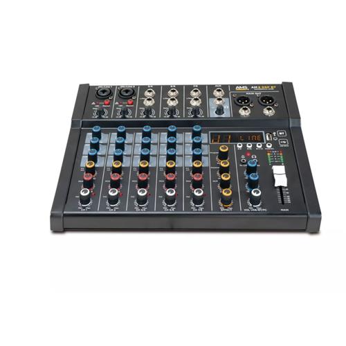 Mezclador de audio. 2 canales mono+3 ST. Reproductor USB/Bluetooth AM 8 DSP BT