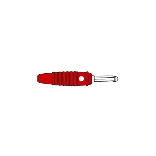 Banana 4mm con muelle conexion a tornillo rojo Hirschmann