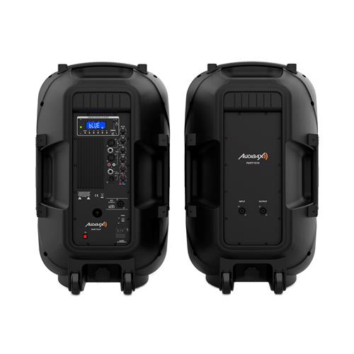 Set 2 atavoces 15" +soportes + cableado + micro PARTY 215 LED