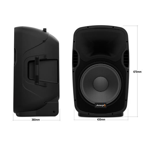 Set 2 atavoces 15" +soportes + cableado + micro PARTY 215 LED