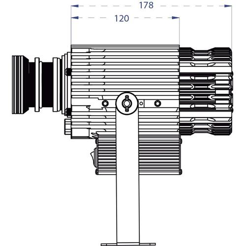 Proyector LED de gobos rotativos de 40W IP65 Triton-Blue Lente 1:0:25 Proyector LED de gobos rotativos de 40W IP65 Triton-Blue Lente 1:0:25