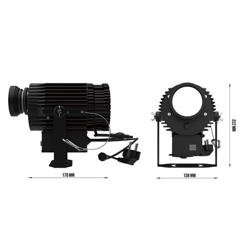 Proyector LED de gobos rotativos de 40W IP65 Triton-Blue Lente 1:0:25