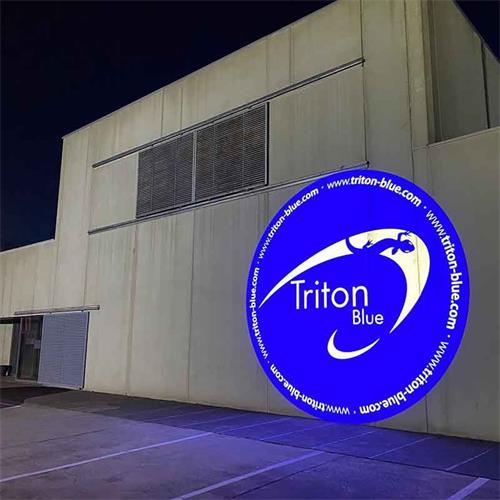 Proyector LED de gobos rotativos de 40W IP65 Triton-Blue Lente 1:0:25 Proyector LED de gobos rotativos de 40W IP65 Triton-Blue Lente 1:0:25