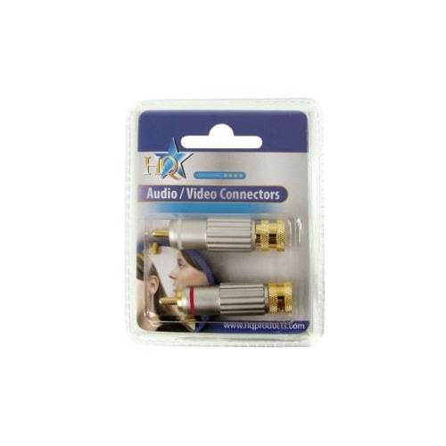 Conector Rca macho metalico cable 8mm blister 2 pcs. HQ